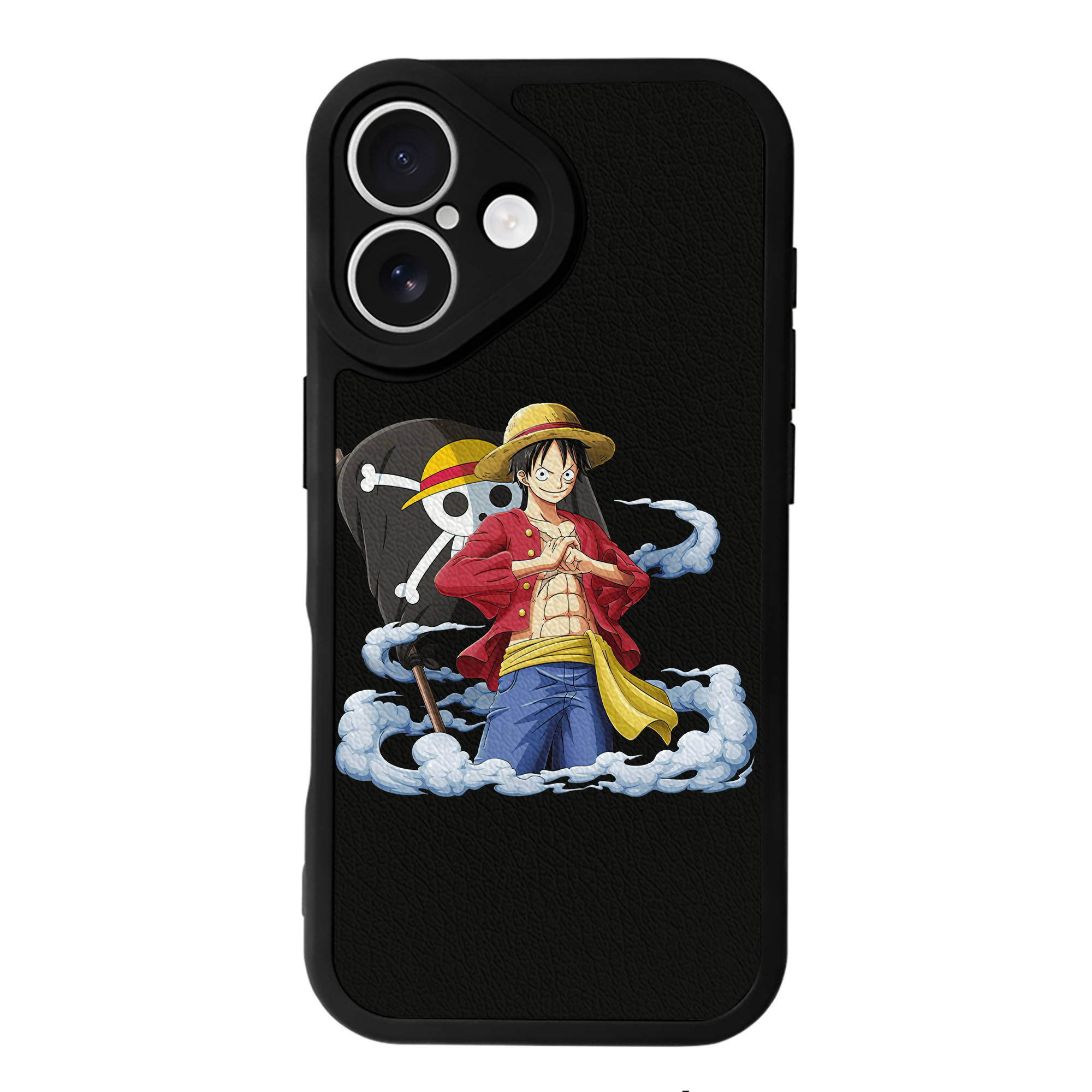 （画像用） ワンピース モンキー・D・ルフィ ONE PIECE Monkey D. Luffy 【iPhone 16シリーズ対応】シリコンスマホケース（レザー調） 材質：シリコン